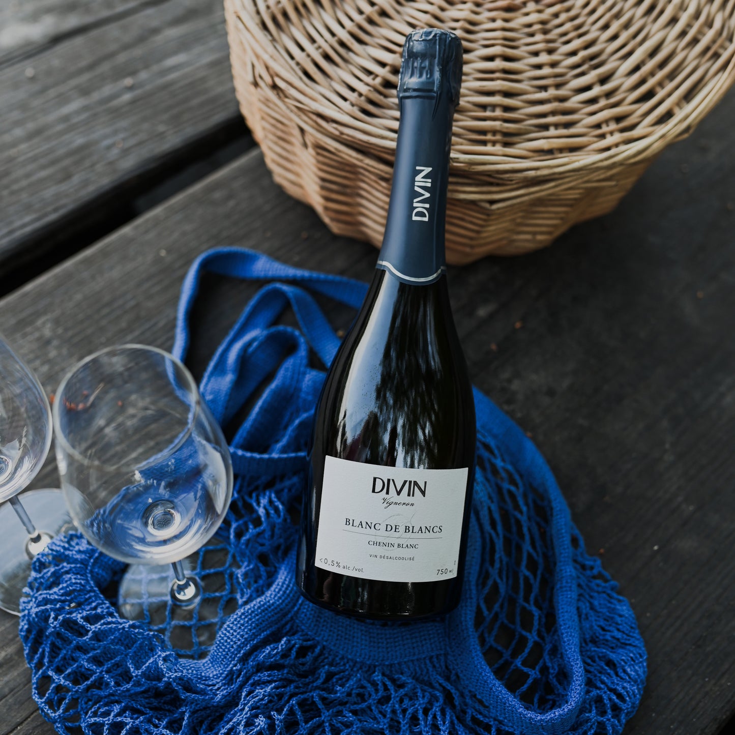 DIVIN Vigneron Alkoholfri Blanc de Blancs musserende vin, 750 ml.