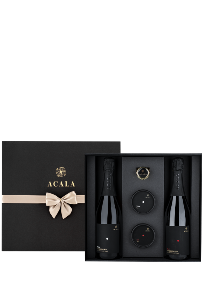 ACALA Set no. 4 Red and White Exclusive gift set inkl. 1 champagnestopper och 2 st théburkar 2 X 750 ml.