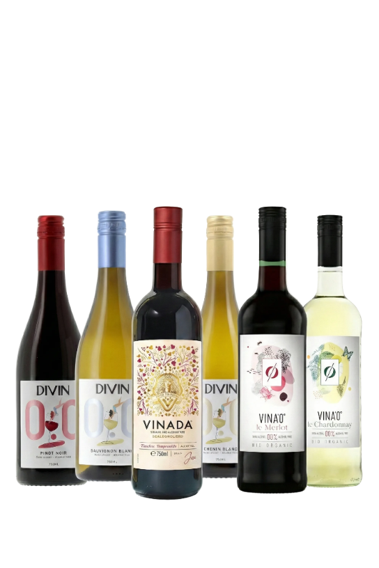 Alkoholfria vinlådan nr 3: "The Grape collection." Prova 6 olika klassiska druvor. 3 röda och 3 vita viner.