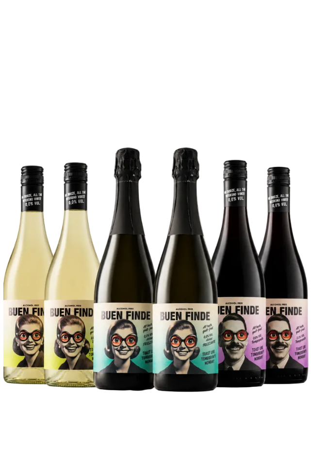 GOOD WEEKEND "Glasses Wines" Alcohol-free mixed case. 6 wines. 2 of each red, white, and sparkling!