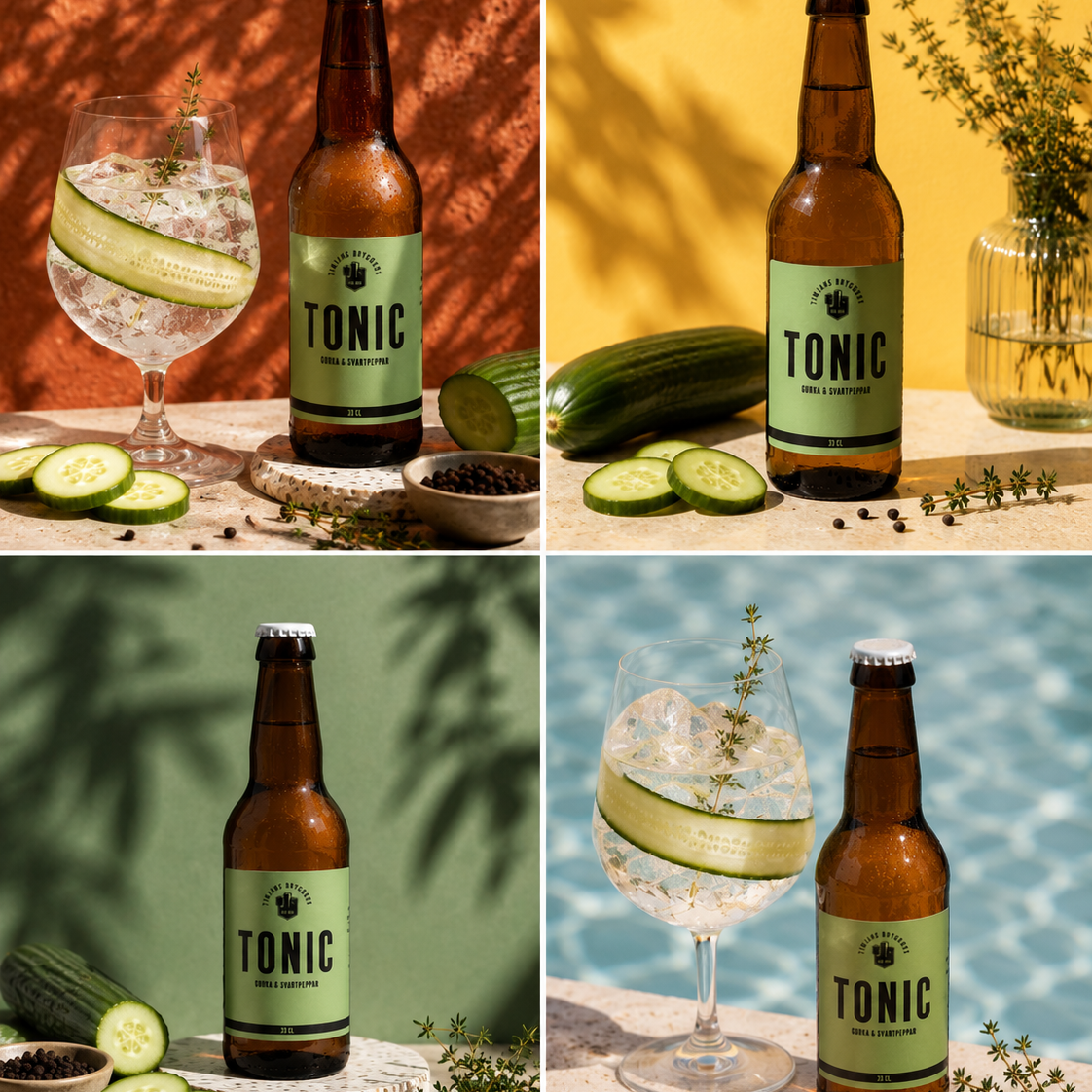 Timjan's Tonic Gurka & Svartpeppar, 330 ml. NYHET