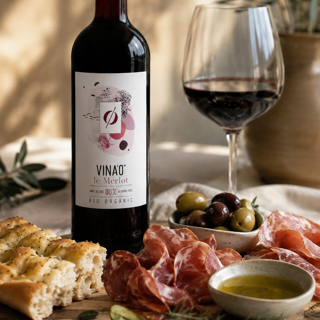 VINA´0 Le Merlot Organic, non-alcoholic red wine, 750 ml