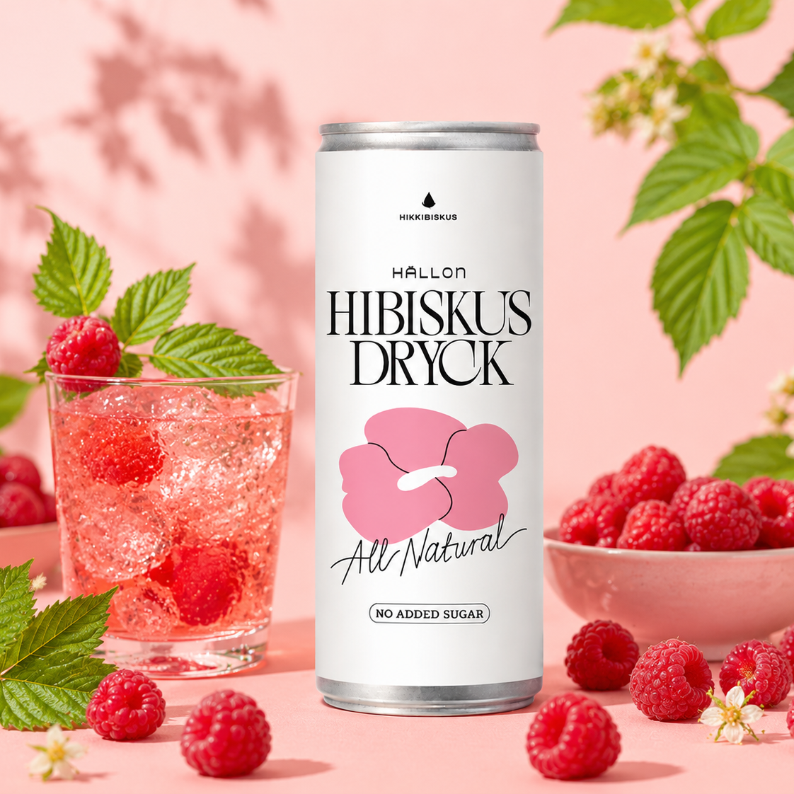 Hikkibiskus Fläder, sparkling, burk 330 ml. NYHET