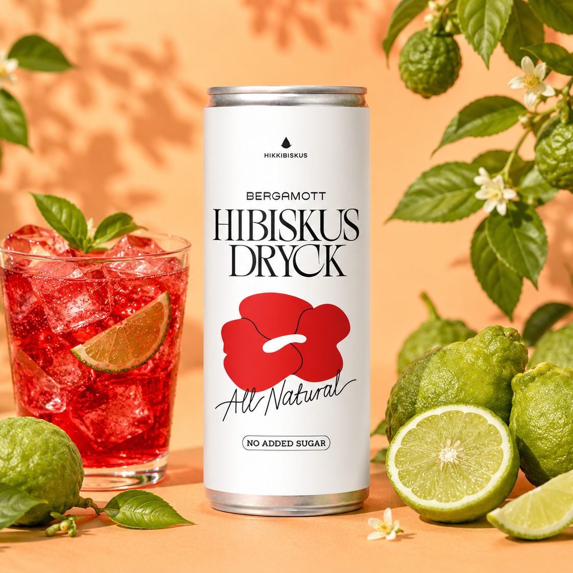 Hikkibiskus Fläder, sparkling, burk 330 ml. NYHET