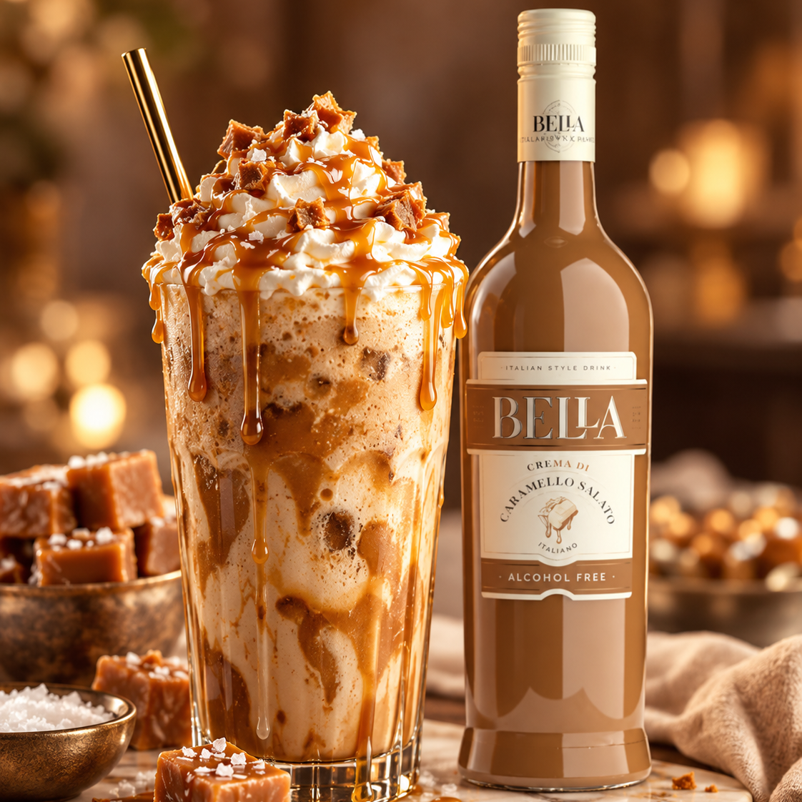 BELLA Alkoholfri Crema di Caramello Salato, 750 ml
