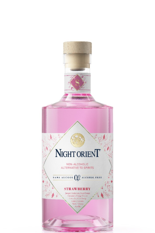 Night Orient alcoholfree botanical drink, juniper, herbs & Strawberry, 700 ml.