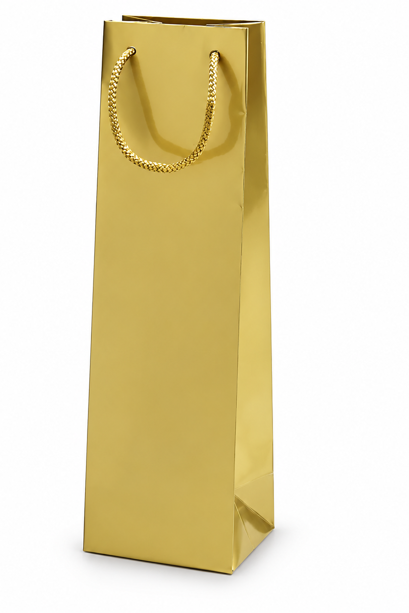 Flaskpåse "Golden glow", Presentpåse för vinflaska.