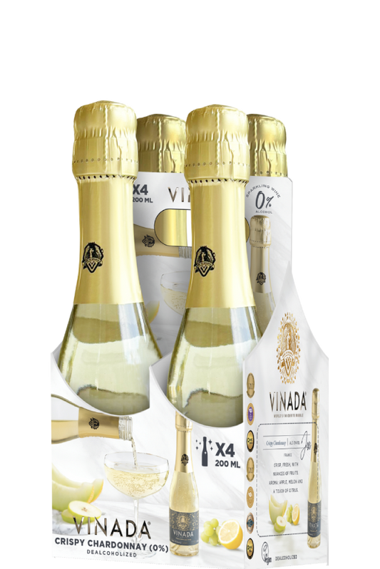 VINADA Alkoholfri Crispy Chardonnay, kit med småflaskor, 4 X 200 ml